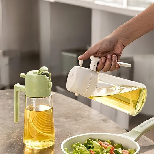 Püskürtmeli Sprey Yağdanlık Cam Şişe 550ml Airfryer Sprey Yağlık Sirkelik